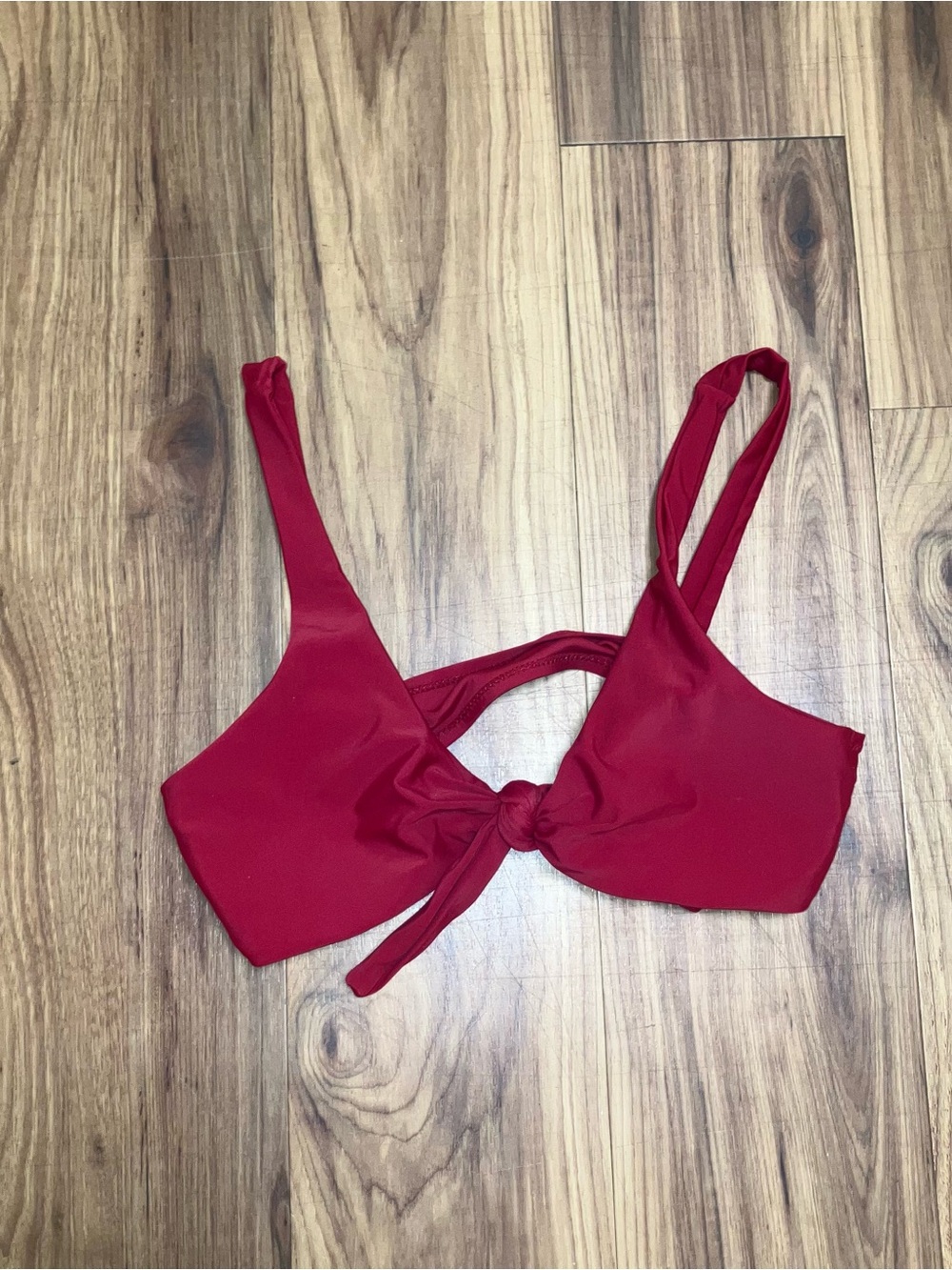 Red Knot-Front Bikini Top - Women Swim Bikinis